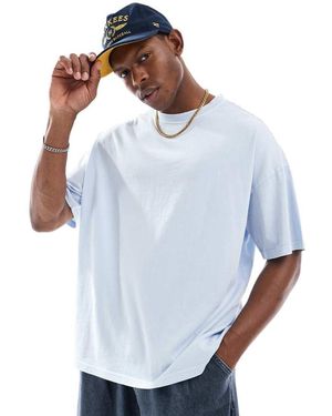 Another Influence T-Shirt Oversize Lavaggio Acido - Blu