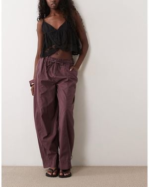 Mango Cotton Mix Cuffed Trouser - Brown