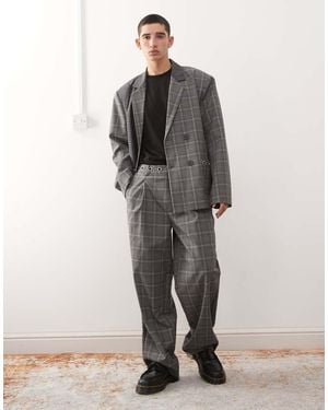 Reclaimed Vintage Eyelet Detail Baggy Fit Trouser Co-Ord - Grey