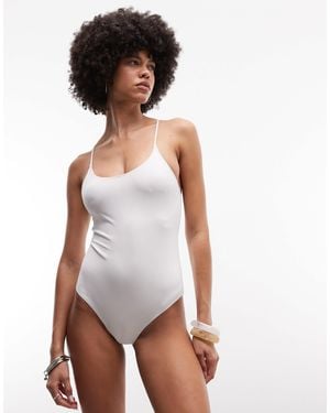 Weekday Crossover Low Back Swimsuit - White