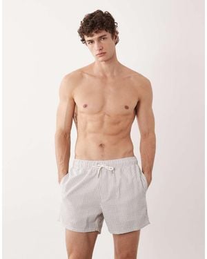 ASOS Seersucker Swim Shorts - Grey