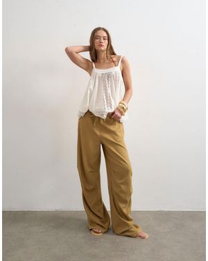 TOPSHOP – cargohose aus leinen - Braun
