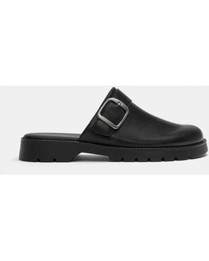 Pull&Bear Zoccoli Neri Con Fibbia - Nero