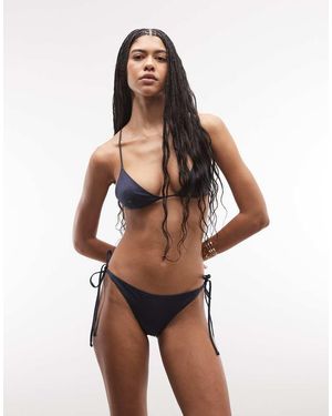 Weekday Slip Bikini Polvere Con Laccetti Laterali - Blu