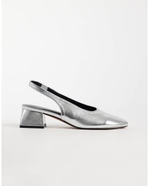 ASOS Sindy Minimal Block Heeled Slingback - White