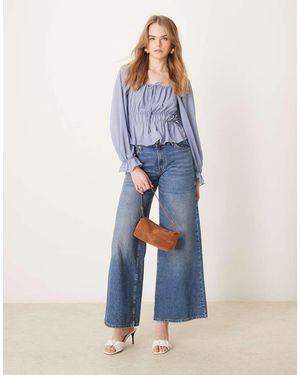 Nobody's Child Blusa Crepuscolare Con Maniche A Palloncino E Scollo Squadrato