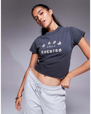 Good For Nothing Graphic Print Baby T-Shirt - Blue