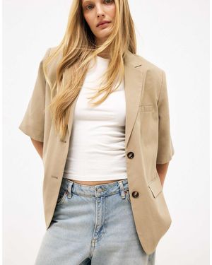 NA-KD – kurzärmliger blazer - Natur