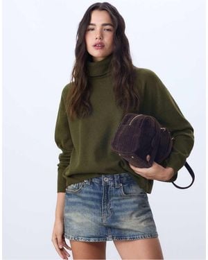 Stradivarius Basic Sweater Met Hoge Hals - Groen
