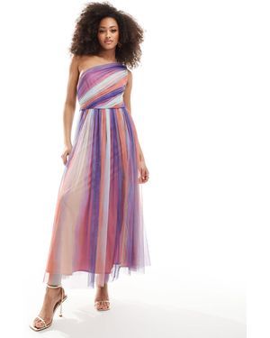 ANAYA One Shoulder Tulle Midaxi With Split - Purple