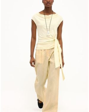 NA-KD Waist Knot Detail Top - Natural
