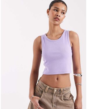 JJXX Fallon Ribbed Cropped Singlet - Purple
