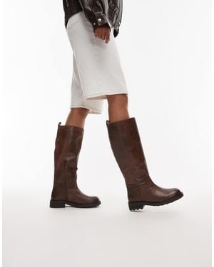 Bronx Stivali Al Ginocchio Stile Equitazione - Bianco