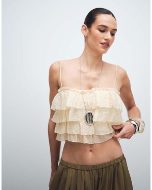 Mango Crinkle Tiered Cami Top - Multicolour