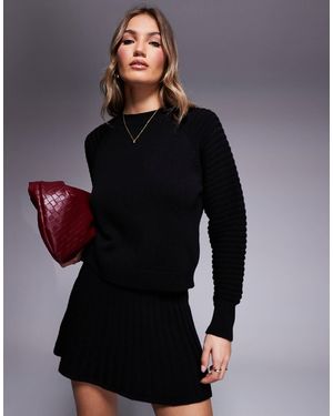 Missy Empire Knitted High Neck Sweater Co-ord - Black