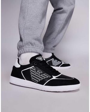 EA7 Armani New Heritage Eagle Logo Trainers - Grey
