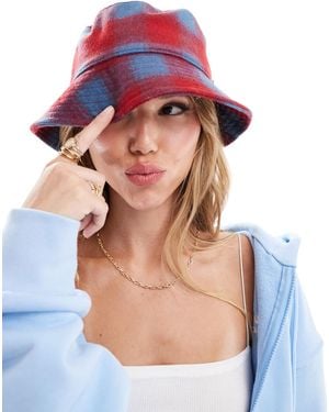 Levi's – anglerhut aus wollmischung mit schottenkaro - Blau