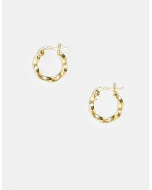 Kingsley Ryan Plated Twist Hoop Earrings - Metallic
