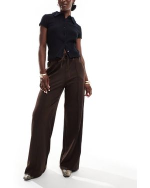 Vila Pintuck Wide Leg Trousers - Black