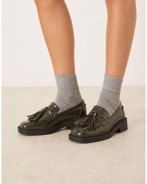 ASOS Matrix Square Toe Tassel Detail Loafers - Multicolor