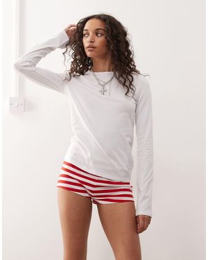 Weekday Top De Manga Larga De Tejido Muy Suave De - Blanco