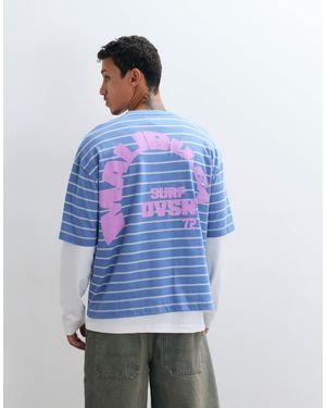 ASOS – kastiges oversize-t-shirt - Blau