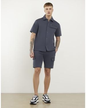 River Island Premium Regular Fit Nylon Pocket Shorts - Blue