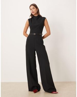 Mango Mouwloze Jumpsuit Met Riem - Wit