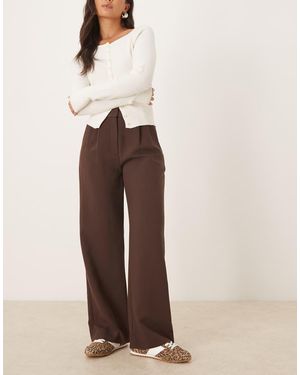 Abercrombie & Fitch Sloane Ultra High Waist Tailored Trouser - Brown