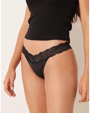 Calvin Klein Attraction Lace Detail Thong - Brown