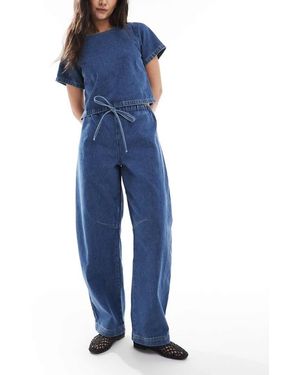 ASOS Lightweight Barrel Leg Denim Jean - Blue
