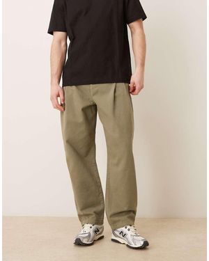 ASOS Relaxed Tapered Trousers - Green