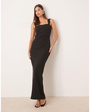 Pretty Lavish Square Neck Crepe Maxi Dress - Natural