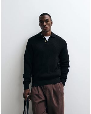 Redefined Rebel Nixon Boxy Knitted Polo - Blue