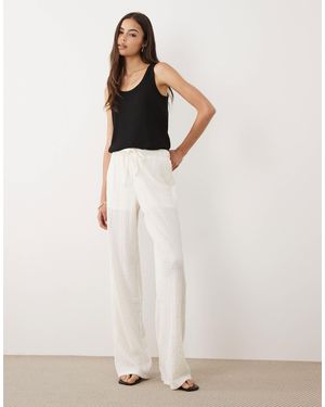 JDY Tall Pantalon texturé - Blanc