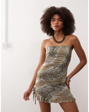 Collusion Bandeau Mini Dress - Natural