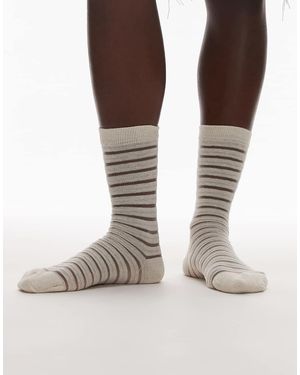 TOPSHOP Calcetines A Rayas Traslúcidos De - Marrón