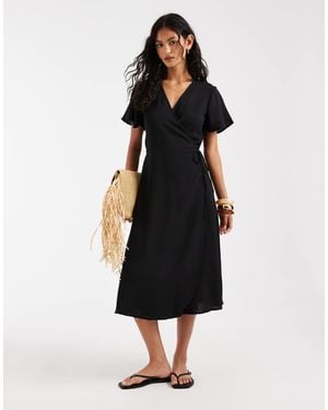 ONLY Wrap Midi Dress - Black