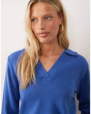 Wednesday's Girl Jersey Polo Con Cuello En - Azul