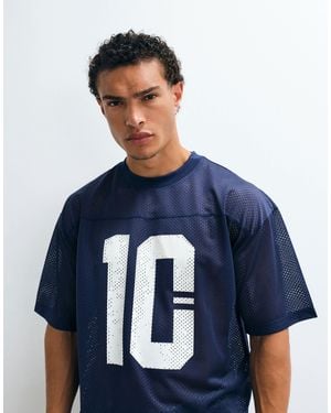 ASOS Boxy oversize-t-shirt mit 10-grafik - Blau