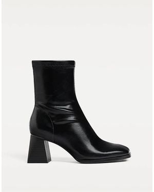 Stradivarius Mid-heel Boots With Stretch Legs - Black