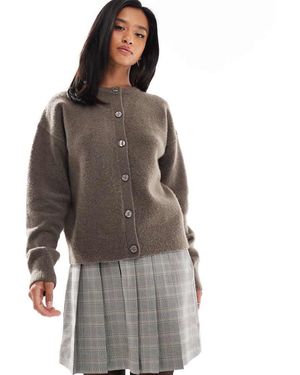 New Look Geruite Minirok Met Stolpplooien - Bruin