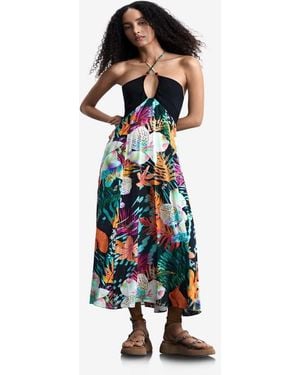 Desigual Maxi Tropical Dress - White