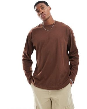 ASOS Essential Oversized T-shirt With Long Sleeves - Brown