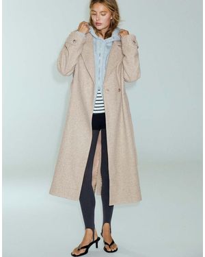 Pull&Bear Lange Jas Met Ceintuur - Bruin