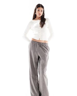 ONLY Wide Leg Pinstripes Trousers - Grey