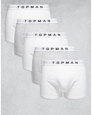 TOPMAN Set Van 5 Boxershorts - Grijs