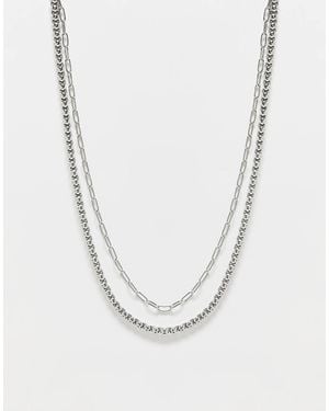 FADED FUTURE Chain Combination Necklace - White