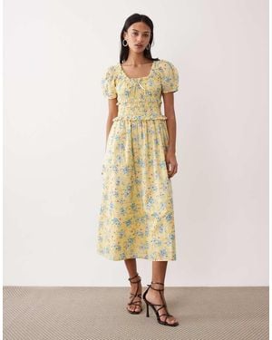 Nobody's Child Ariel Milk Maid Midi Dress - Natural