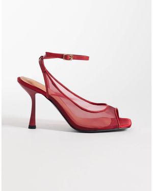 JW PEI Serenity Open Toe Mesh Slingback Sandals - Pink
